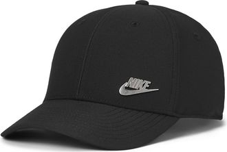 Nike Dri-FIT Club Structured Metal Logo Cap Baseball Caps Black/Metallic Silver : LG/XL, Polyester