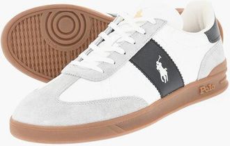 Polo Ralph Lauren Leather Low-Top Sneakers AREA with Suede Details size 45