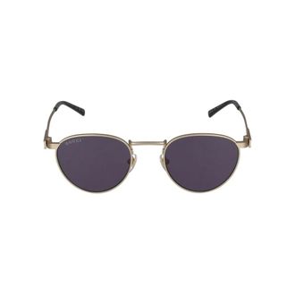 Gucci Goud Grijs Zonnebril Gg 1875S Stijl - Heren - Zonnebrillen - Geel - 48 MM - Accessoires