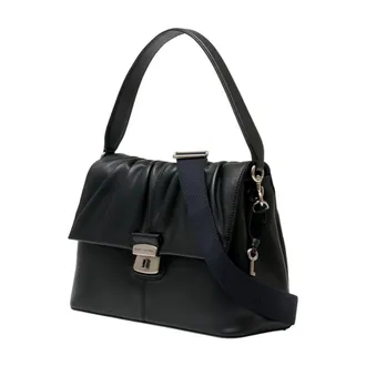 Marc Jacobs Womens The Messenger Crossbody Bag Black Lambskin