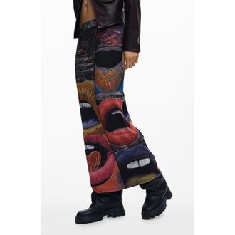 Desigual Graphic Maxi Skirt in Black at Nordstrom, Size X-Small