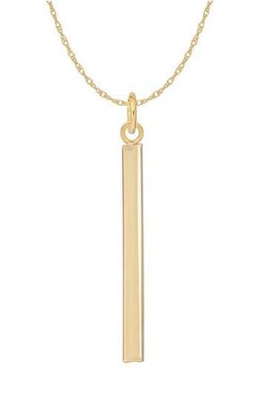 Candela Jewelry 14K Yellow Gold Vertical Bar Pendant Necklace at Nordstrom Rack
