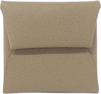 Herm&egrave;s Etoupe Gray Epsom Leather Coin Purse/Coin Case (Pre-Owned)