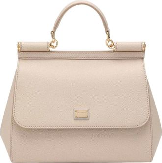 Dolce & Gabbana Sicily Handtas - Dames - Tassen - Beige - Maat: ONE Size Leer