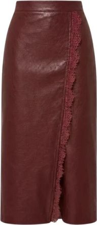 Pink Memories Rokken, Dames, Rood, XS, Leer, Leren Rok