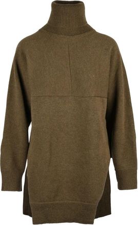 Stefano Mortari Asymmetrische Gebreide Trui - Dames - Coltruien - Groen - M - Wol - Truien & Vesten