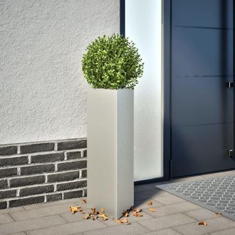 Berkfield Home Garden Planters 2 pcs Triangular 30x26x75 cm Stainless Steel in Silver | Size: 30 x 26 x 75 cm