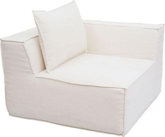 Hhg [nunca Usado] Elemento Angular/accesorio Para Sof&aacute; Hhg-396, Sill&oacute;n Lounge, Sill&oacute;n Tapizado, Reposabrazos, Tela/tejido (300 G/m&sup2;) 63 X 97 X 97 Cm, Crem