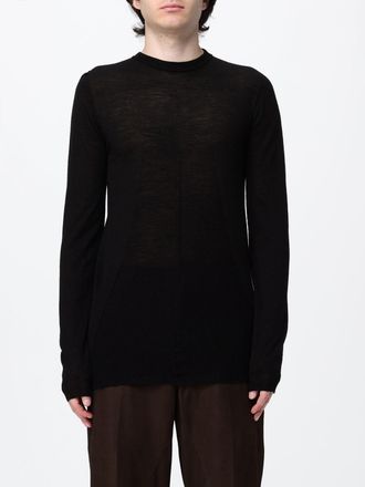 Rick Owens Crewneck Merino Wool Jumper with Long Sleeves and Dropped Shoulders