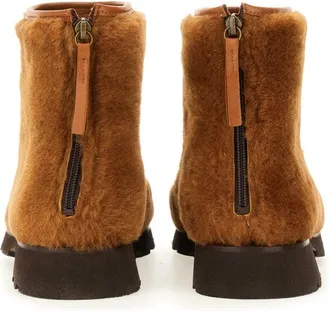 Hereu Calf Leather with Side Zipper Boot - Brown