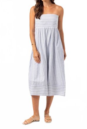 Sundays Stripe Kenny Dress In Slate Linen Str