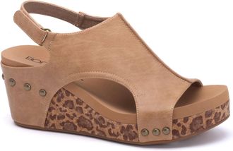 Corkys Footwear Womens Carley Wedge In Taupe Smooth Leopard