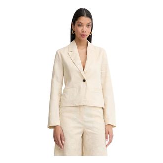 Pinko Blazer in Lino Ricamato Idony - - Jackets - Donna - Beige - L