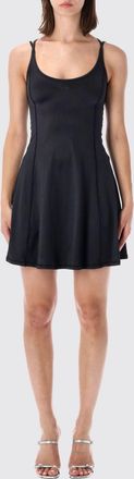 Diesel Mini abito slim fit in nylon stretch con spalle scoperte e logo Oval D
