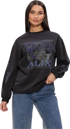 ALIX The Label Knitted Label Club Longsleeve T-Shirt - Dames - Sweatshirts - Zwart - XS - Hoodies & sweatvesten