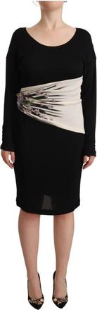 Roberto Cavalli Zwart Zilveren Sheath Knielange Jurk - Dames - Casual kleedjes - Veelkleurig - 2XL - Kleedjes