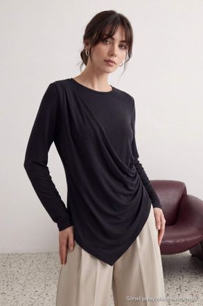 Trendyol Modest Dames Grijs Effen Lang, Regular fit Modest Tunieken