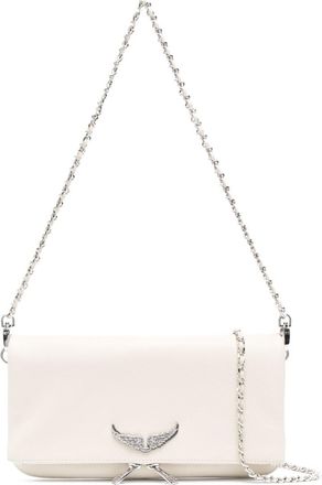 Zadig&Voltaire Rock Swing Your Wings clutch bag - women - Calf Leather - One Size - White
