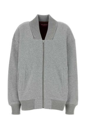Gucci Grey Cotton Blend Bomber Jacket