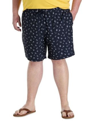 Nautica Big & Tall Anchor Print Swim Trunks in Navy at Nordstrom, Size 3X Big