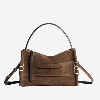 J.W.Anderson Womens Small Suede Loafer Bag Brown Shoulder