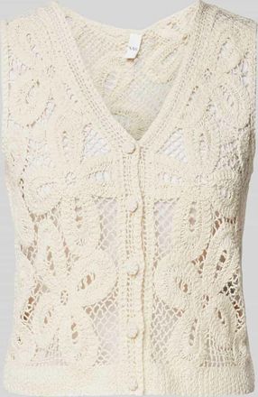 Vero Moda Top in Strick-Optik mit Lochmuster Modell ANULA in Offwhite, Größe S