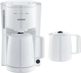 Severin Cafetera De Filtro Con 2 Jarras T&eacute;rmicas, Tapa De Goteo, Vertido Sin Salpicaduras, Conservaci&oacute;n Duradera De La Temperatura, Apagado Autom&aacute;tico, 1000 W