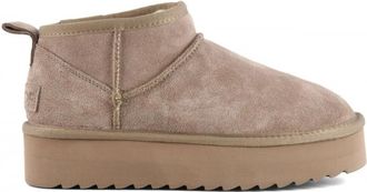 Colors Of California Taupe Winter Platform Laarzen - Dames - Winterlaarzen - Beige - 40 EU - Wol - Schoenen
