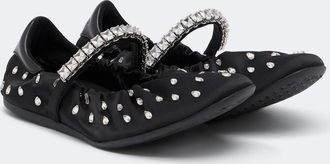 Jimmy Choo London Jade embellished satin ballet flats