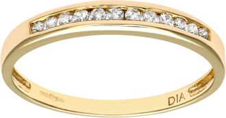 Jewelco London 9ct Gold 12pts Diamond Channel Set 12 Stone Eternity Ring 1.5mm - PR0AXL8924Y