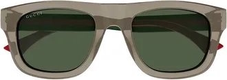 Gucci GG1991S003 Square Full-Rim Transparent Brown Sunglasses - Brown
