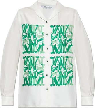 Max Mara Overhemden, Dames, Wit, M, Zijden shirt Nabil