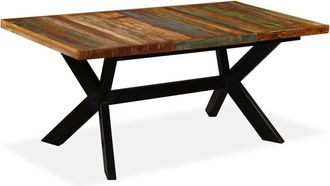 vidaXL Vidaxl - Mesa De Comedor Madera Maciza Reciclada Y Acero Cruzado 180 Cm