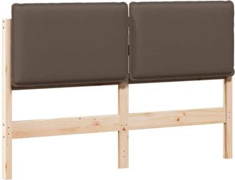 vidaXL Upholstered Headboard Natural and Taupe 140 cm Solid Pine Wood vidaXL