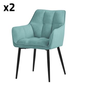 ML Design Set de 2 sillas de comedor color petr&oacute;leo