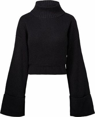 WeWoreWhat Cropped Turtle Neck Sweater in Navy at Nordstrom, Size Small