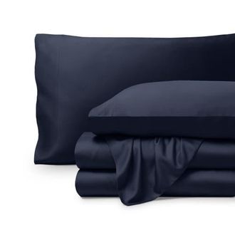 Bare Home Cooling Rayon Sheet Set in Midnight Blue at Nordstrom, Size Queen