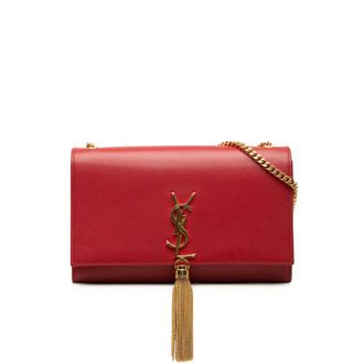 Saint Laurent Pre-owned Saint Laurent Medium Smooth Calfskin Classic Monogram Kate Tassel Crossbody Ladies ALF837SKAC1WW7HF