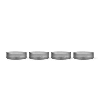 Ferm Living Ripple Schale, smoked grey (4er-Set)