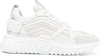 Philipp Plein Runner low-top sneakers - men - Calf Leather/Calf Suede/Fabric/Fabric/Rubber - 46 - White