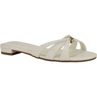 Calvin Klein Petula Slide Sandal in White at Nordstrom, Size 8.5