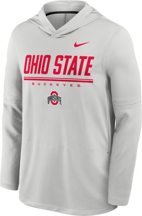 Nike Ohio State Sideline Nike Mens Dri-FIT College Long-Sleeve Hooded Top in Grey | 03B90COQOH-594