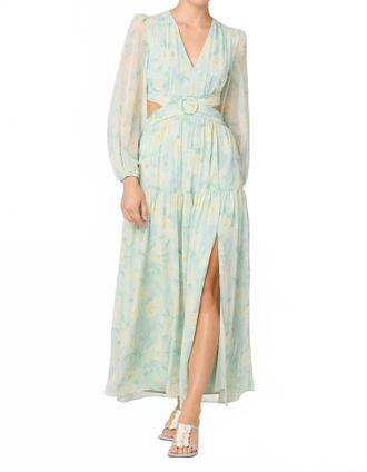 Astr Klarissa V-Neck Maxi Dress In Seafoam Floral