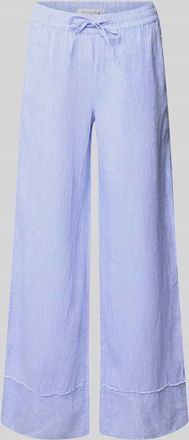 Christian Berg Leinenhose mit elastischem Bund und Tunnelzug in Blau Melange, Gr&ouml;&szlig;e 36