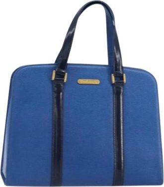Burberry Pre-owned Vintage Leren Handtas - Dames - Vintage Handtas - Blauw - ONE Size - Leer - Vintage