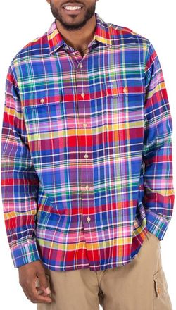 Polo Ralph Lauren Custom Fit Striped Check Shirt, Size Medium