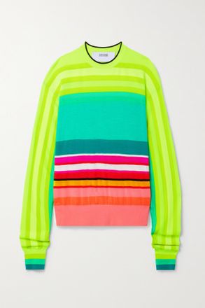 Christopher John Rogers Striped Merino Wool Top - Giallo