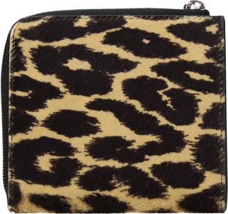 Jil Sander Pony Skin Leopard Print Wallet - Beige