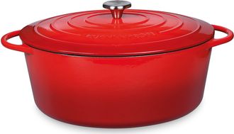 K&uuml;chenprofi Provence Enameled Cast Iron Oval Dutch Oven, 13 L, 7.4 qt