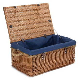 Red Hamper 62cm Double Steamed Rope Handled Trunk with Blue Lining